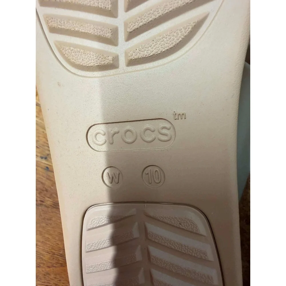 Crocs Brooklyn Low Wedge Sandals Stucco White Cork Platform Slides Womens 10